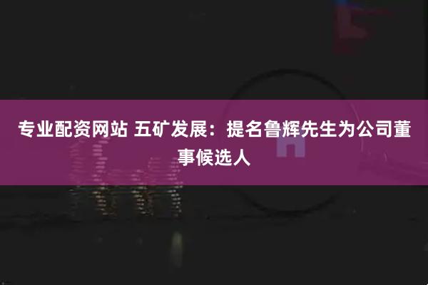 专业配资网站 五矿发展：提名鲁辉先生为公司董事候选人